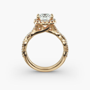 Twisted Halo Diamond Engagement Ring