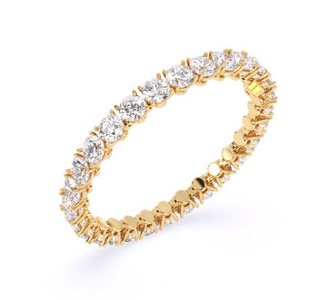 Round Solitaire Diamond Tennis Bangle