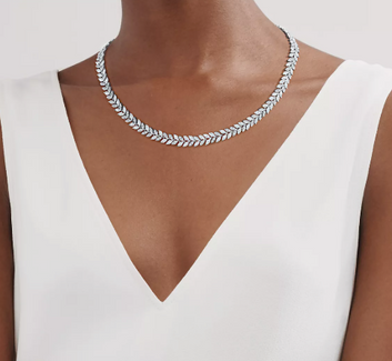 Diamond Vine Necklace in 14K White Gold, 16"