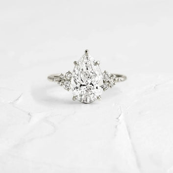 Snowdrift Ring, Pear Cut
