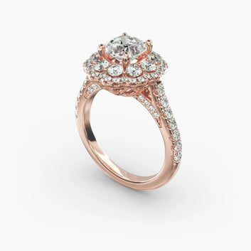 Vintage Diamond Halo Engagement Ring