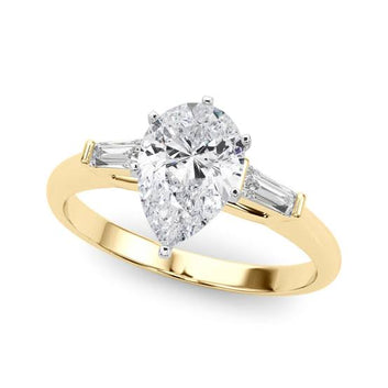 The Tapered Pear Cut Baguette Engagement Ring