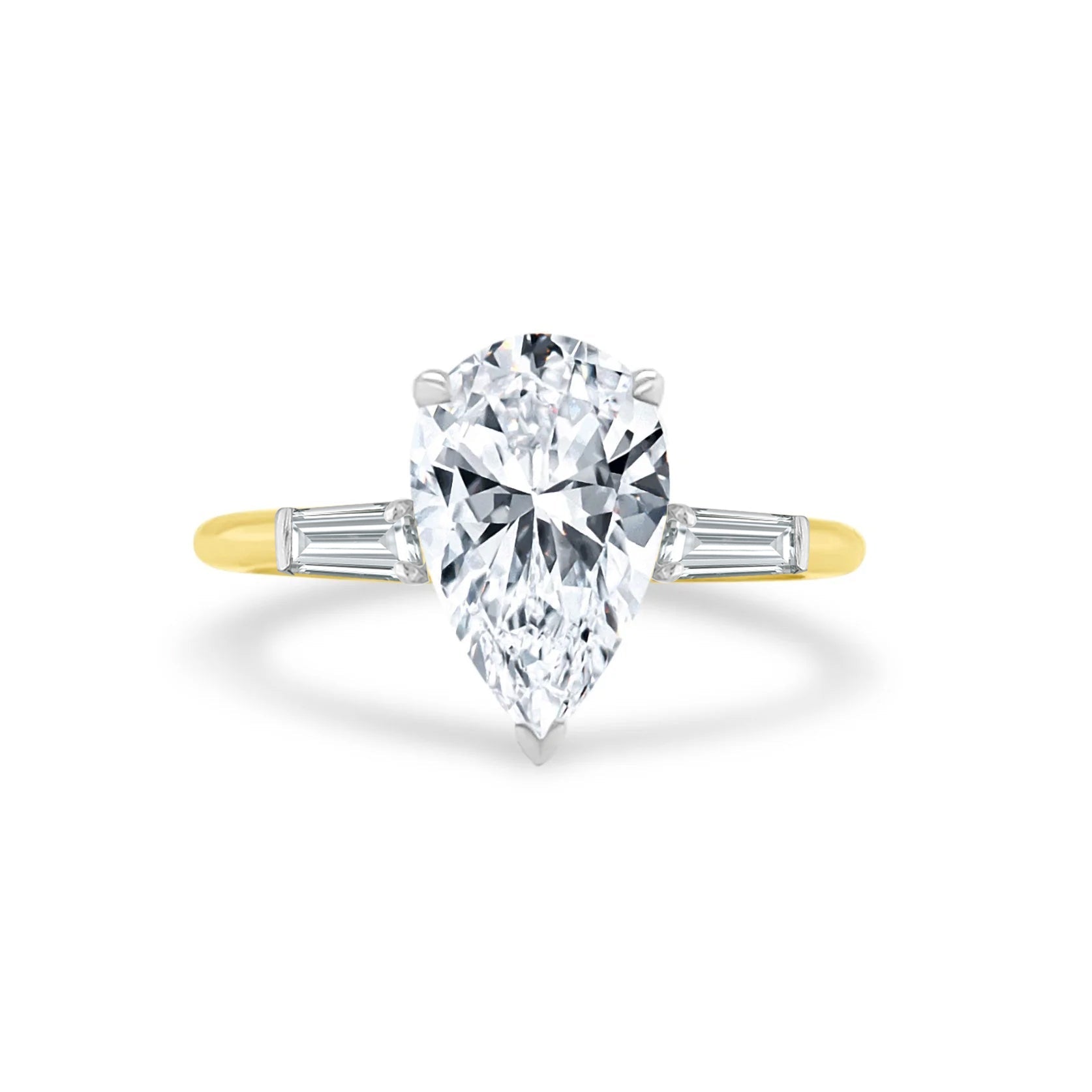 The Tapered Pear Cut Baguette Engagement Ring