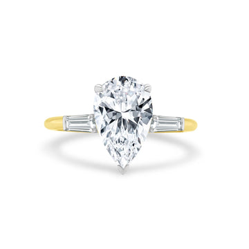 The Tapered Pear Cut Baguette Engagement Ring