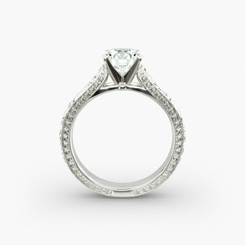 Hand-Engraved Solitaire Engagement Ring