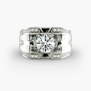 East-West Diamond Engagement Ring for Men