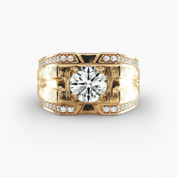 East-West Diamond Engagement Ring for Men