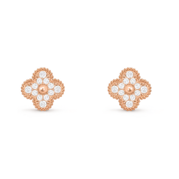 Vintage Clover Lab Diamond Earrings