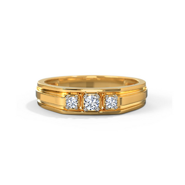 Linear Beam Diamond Ring for Men