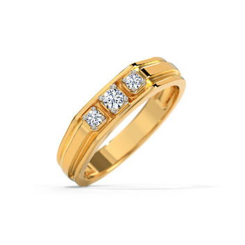 Linear Beam Diamond Ring for Men