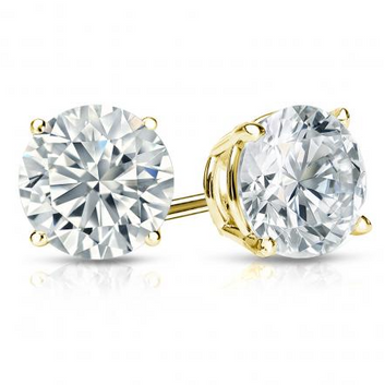 Round Brilliant Lab Diamond Stud Earrings – Classic Four Prong Setting
