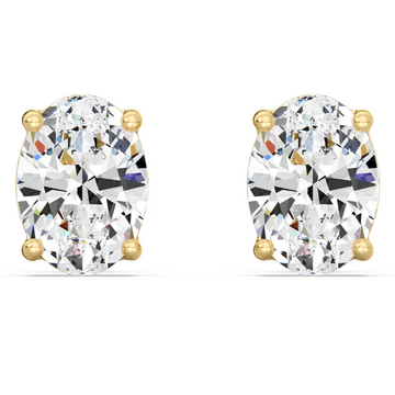 Oval Cut Lab Diamond Stud Earrings – Classic Four Prong Setting