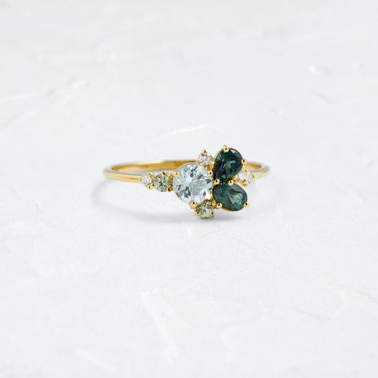 Scattered Distance Band, Purple Marquise Sapphire